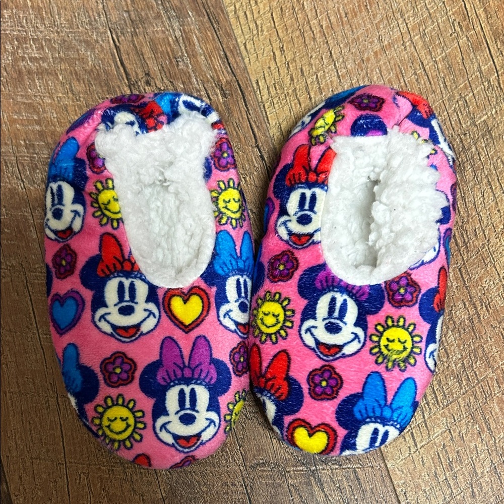 Disney Pink and Blue Minnie Mouse Kids Slippers